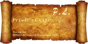 Privári Lili névjegykártya